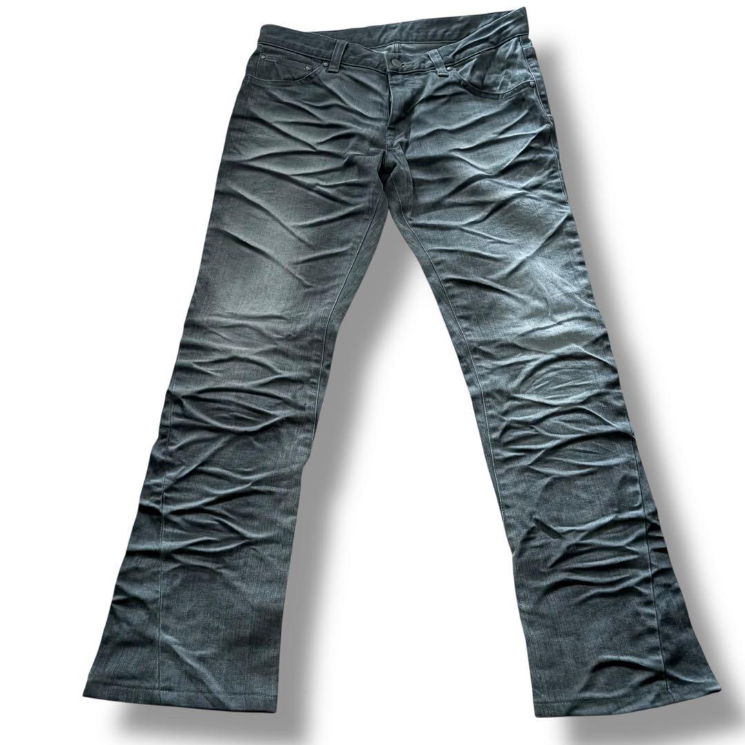 TORNADO MART シューカット デニム グレー L Y2K 立体加工