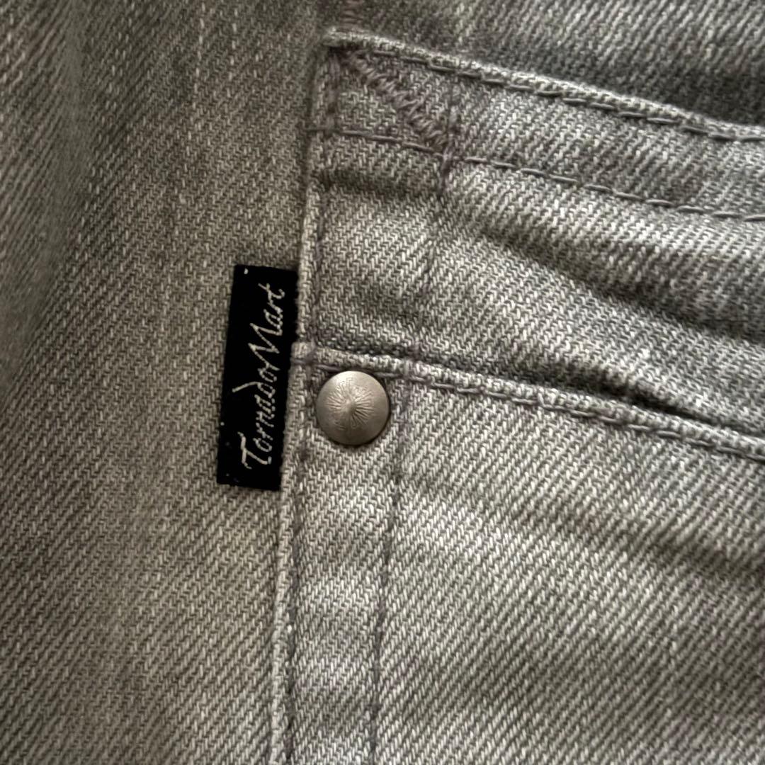 TORNADO MART シューカット デニム グレー L Y2K 立体加工