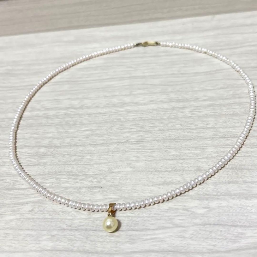 ベビーパール　ピンク　ネックレス　k18