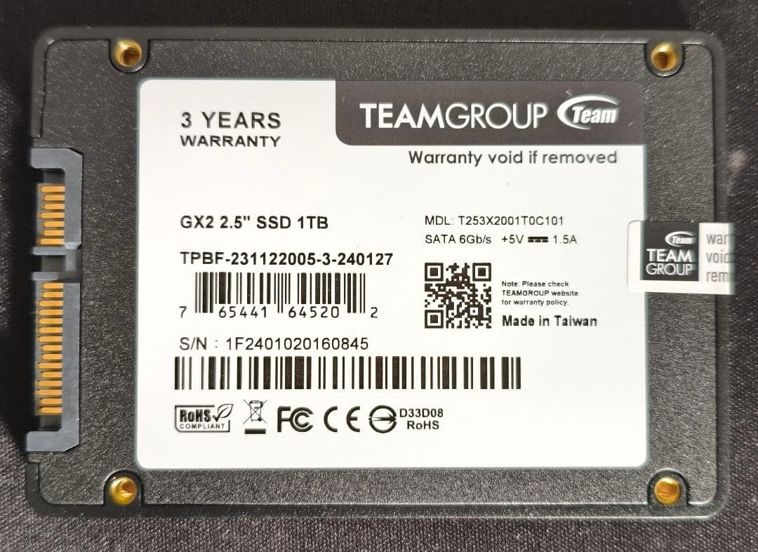 内蔵型SSD SATA SSD TEAM 1TB