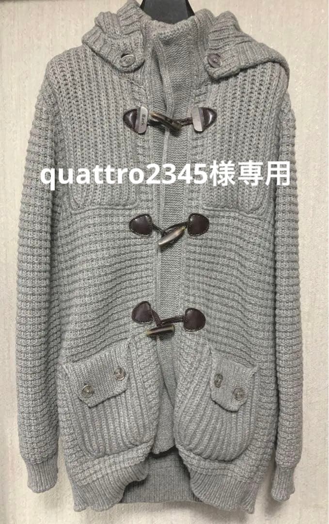 quattro2345 Bark ビームス別注ニットダッフルコート裏付き