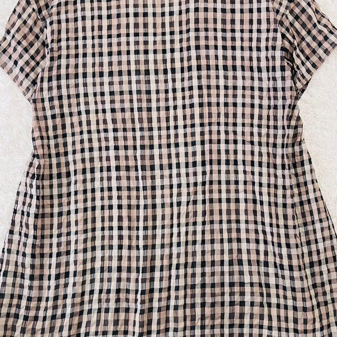 ヨーガンレール チュニック ロング シルク コットン ギンガムチェック XL