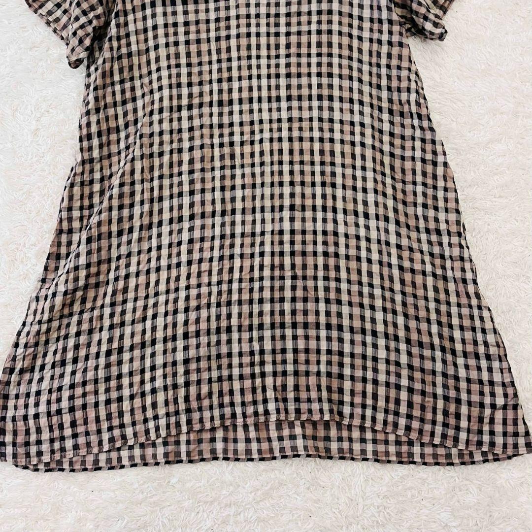 ヨーガンレール チュニック ロング シルク コットン ギンガムチェック XL