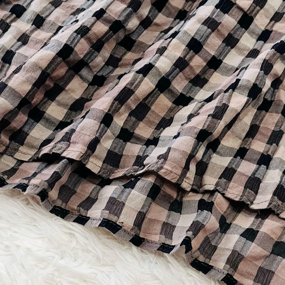 ヨーガンレール チュニック ロング シルク コットン ギンガムチェック XL