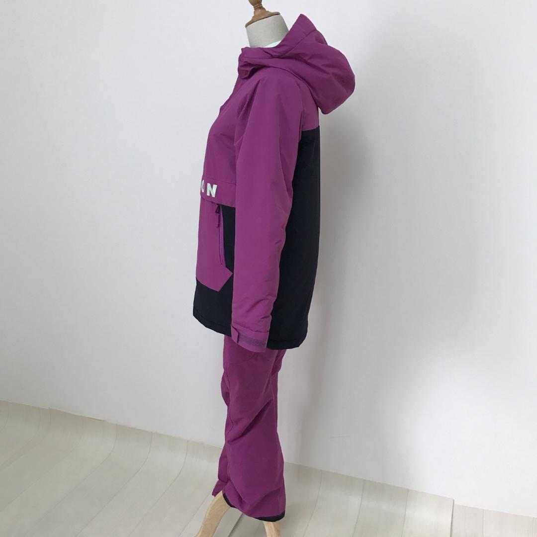 【美品】バートン　スノーボードウェア　キッズ　上下セット　むらさき　子供用Ｌ