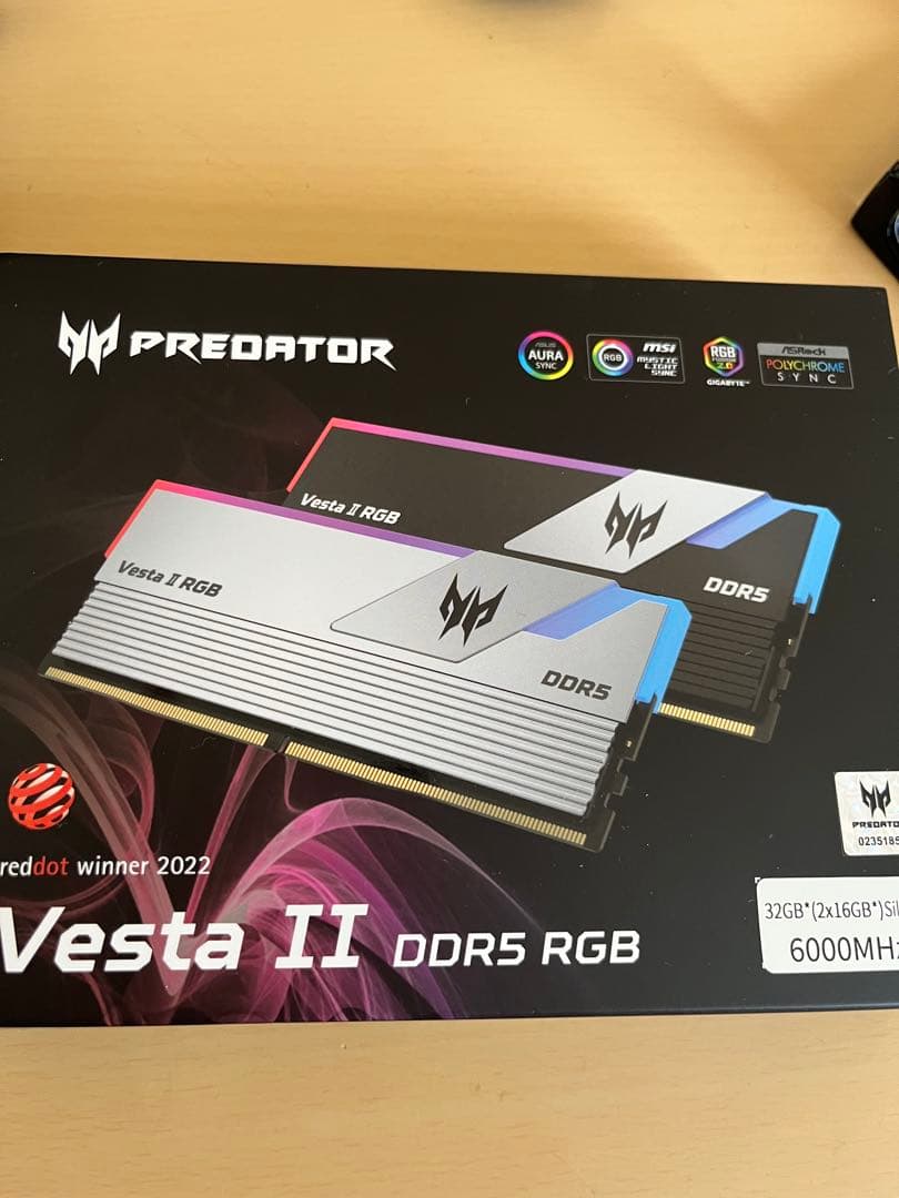 メモリー Predator Vesta II DDR5 RGB 32GB 6000MHz