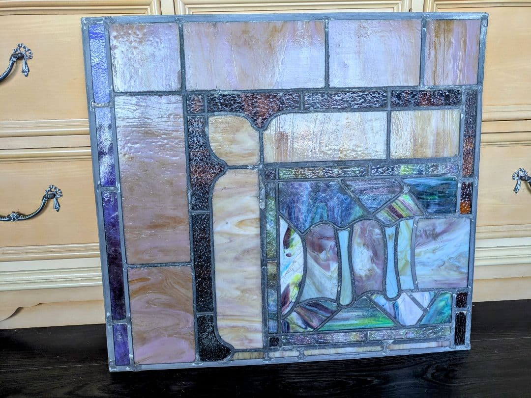 dajjan　希少大型　優しい光と共に　優美なビンテージ　ステンドグラス