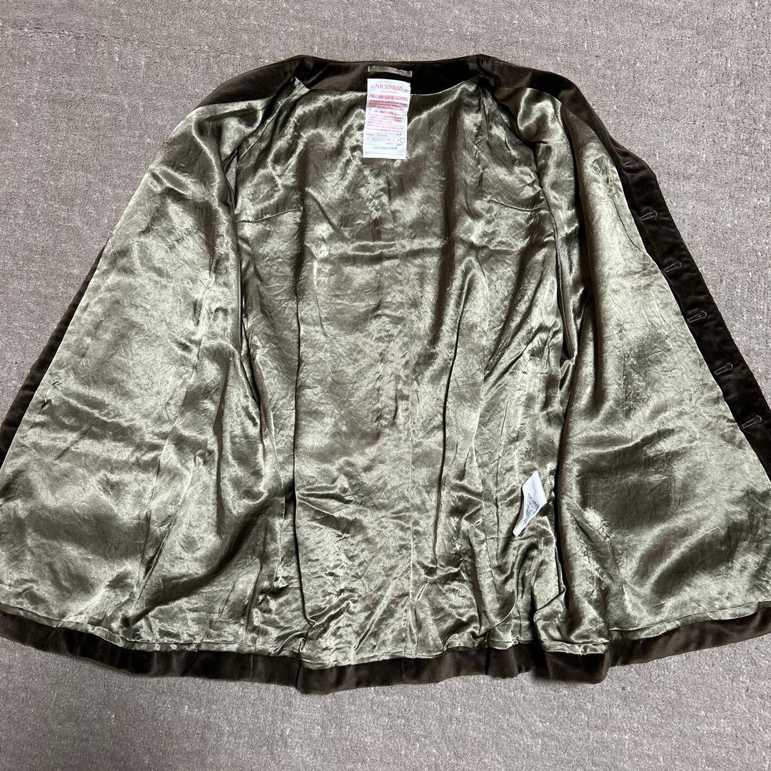 NICENESS KHANH ベロアベスト ベルベット　L ブラウン