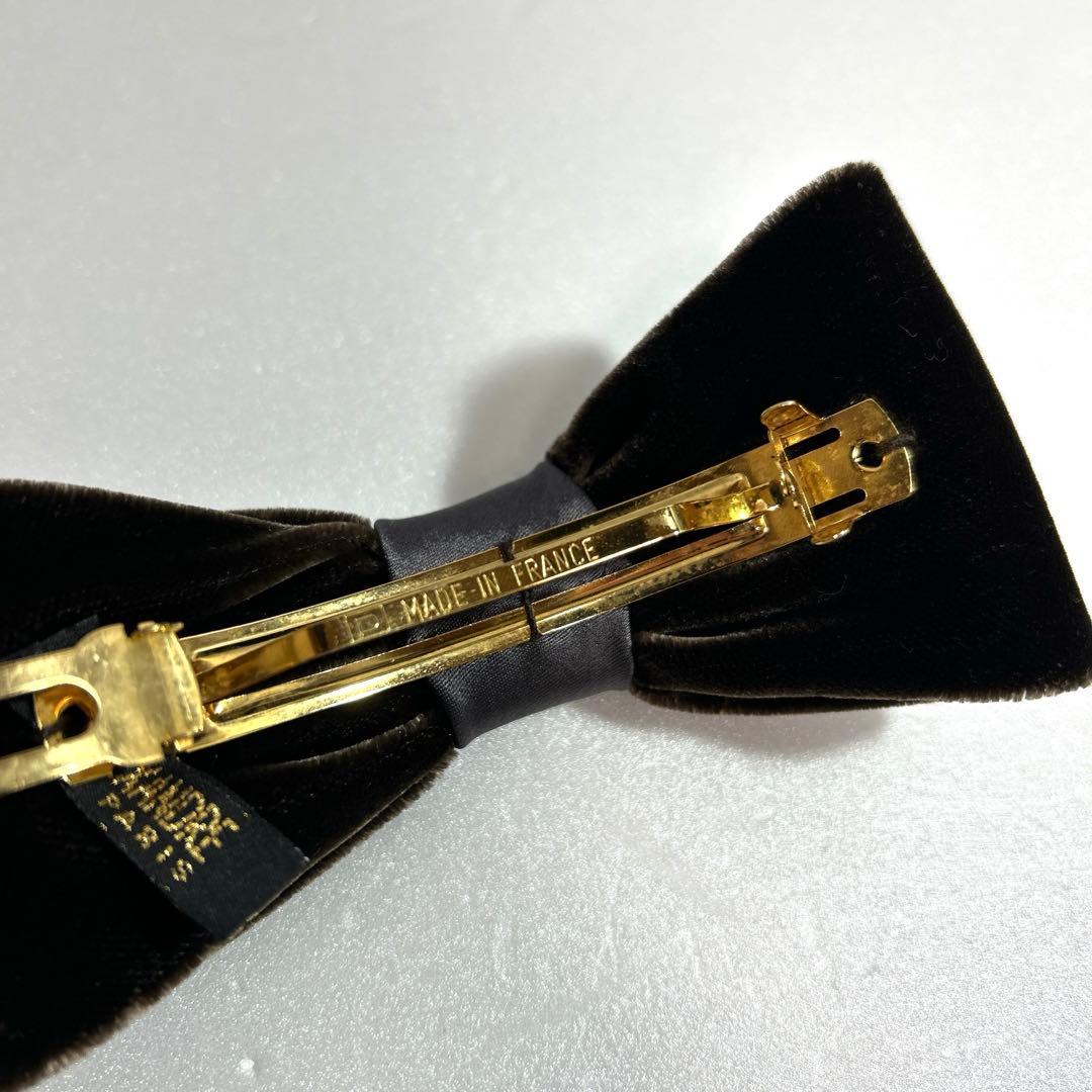 アレクサンドルドゥパリ ベルベット ベロア リボンバレッタ ブラウン