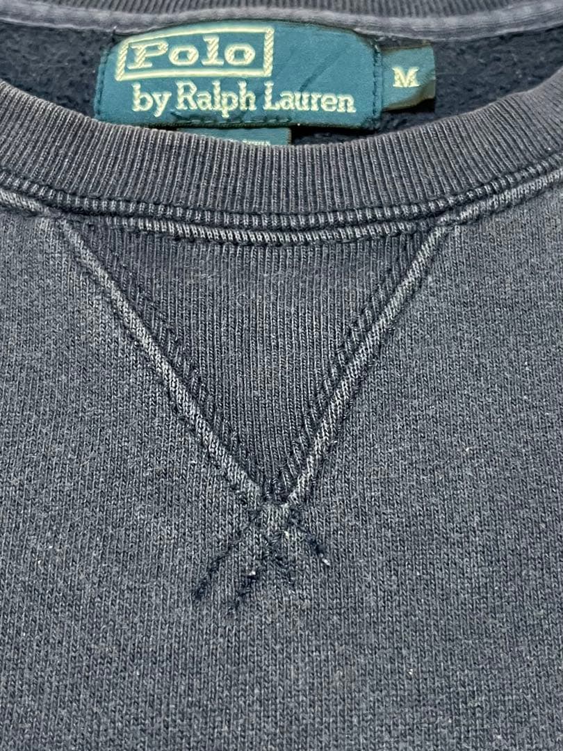 90s Polo Ralph Lauren茄子紺　トレーナー スウェット　M