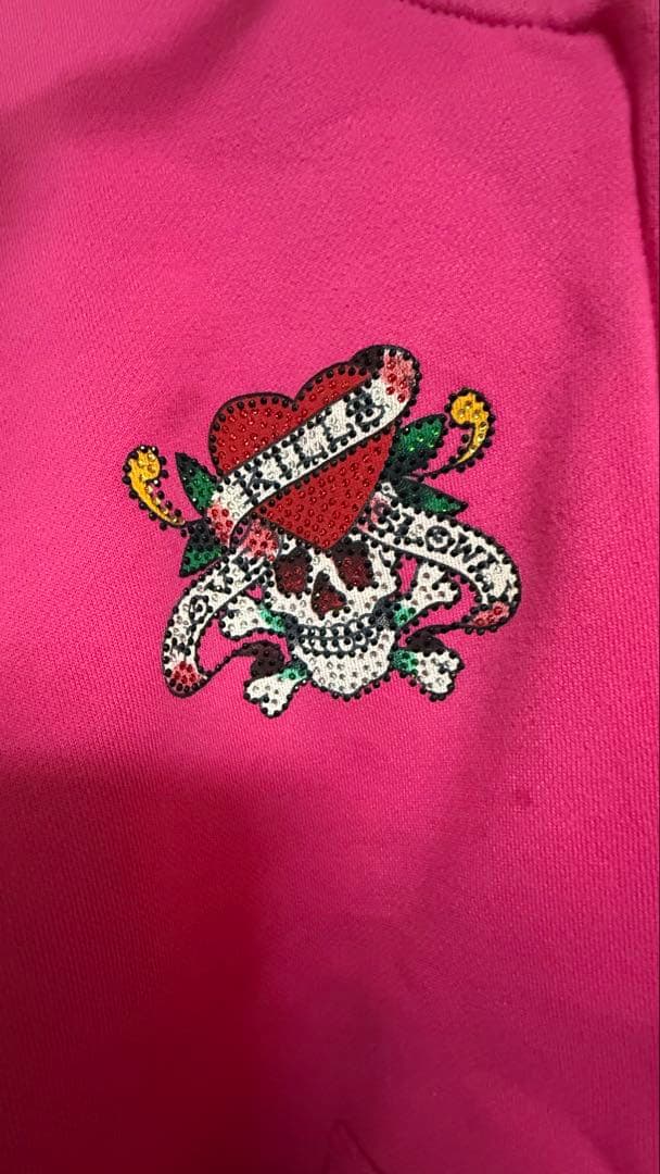 Ed Hardy ピンク パーカー M