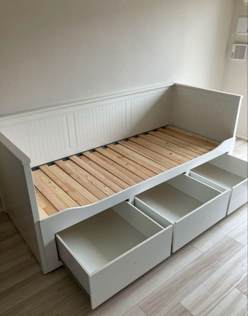 IKEA ヘムネス ベッド ソファベッド ダブル マットレスセット売り クイーン