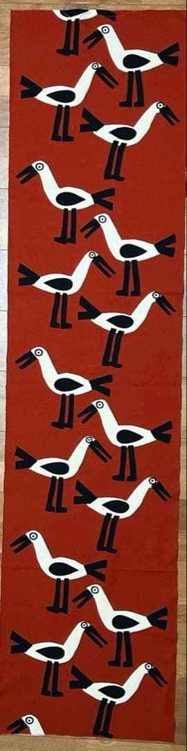 柚木沙弥郎 / 小巾布 「コウノトリ」 シルクスクリーン（手捺染）