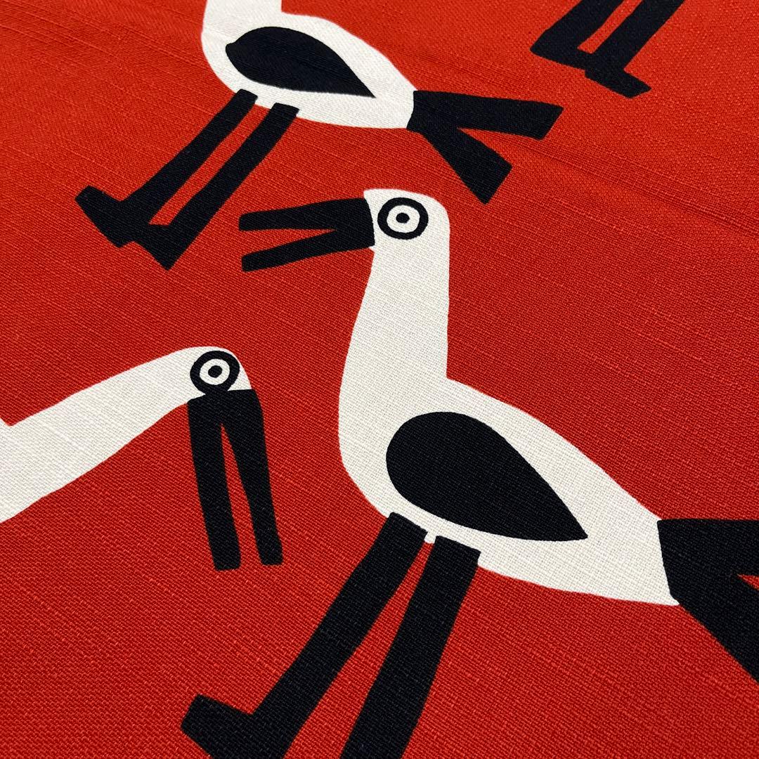 柚木沙弥郎 / 小巾布 「コウノトリ」 シルクスクリーン（手捺染）