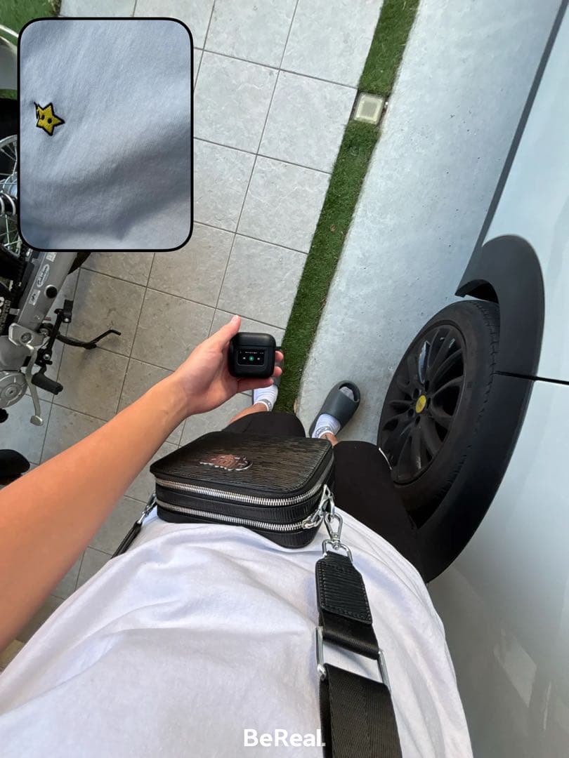 glitter ブラックショルダーバッグ