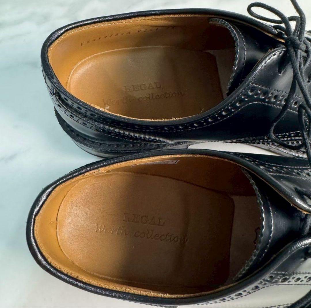 ブラックウィングチップビジネスシューズ