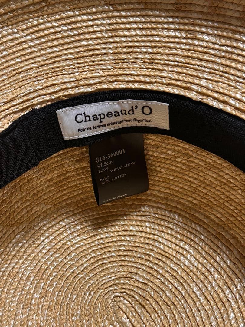 Chapeaud'O 麦わら帽子 ベージュ リボン付き