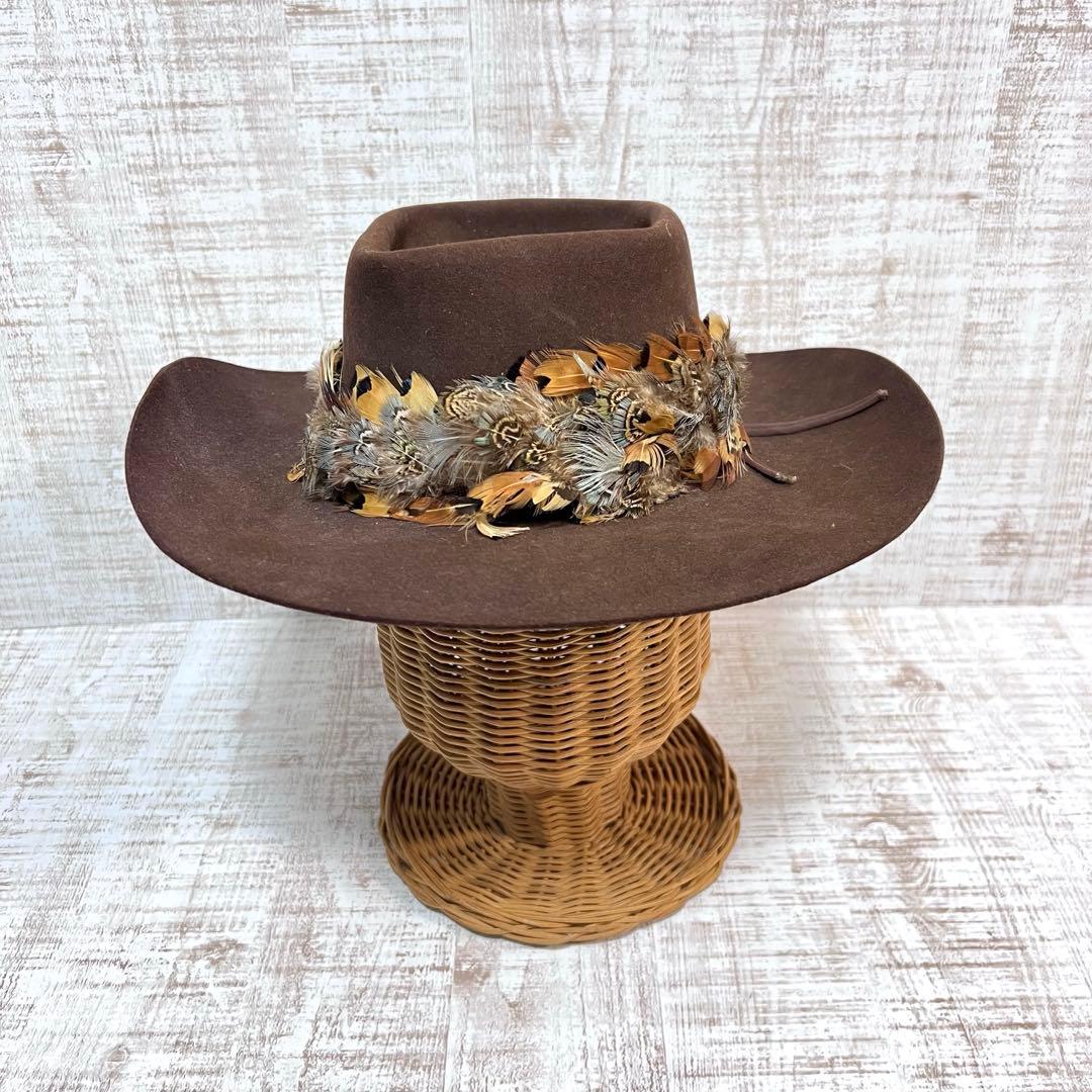 希少　STETSON ハット　6 8/7 ヴィンテージ　はブラウン　中古美品