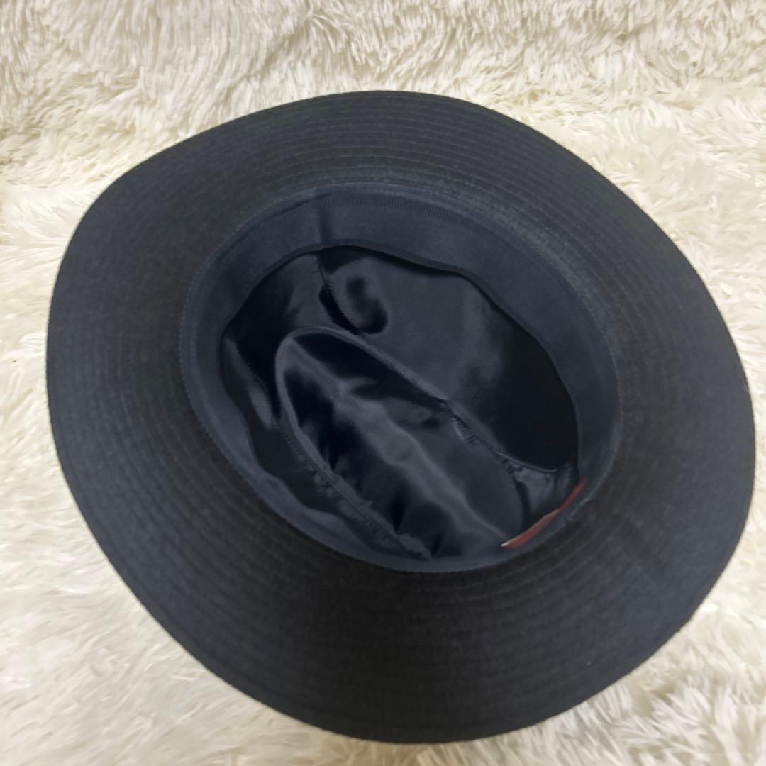 【未使用タグ付き】ボルサリーノ ハット 中折れ カシミヤ100%　黒　59cm