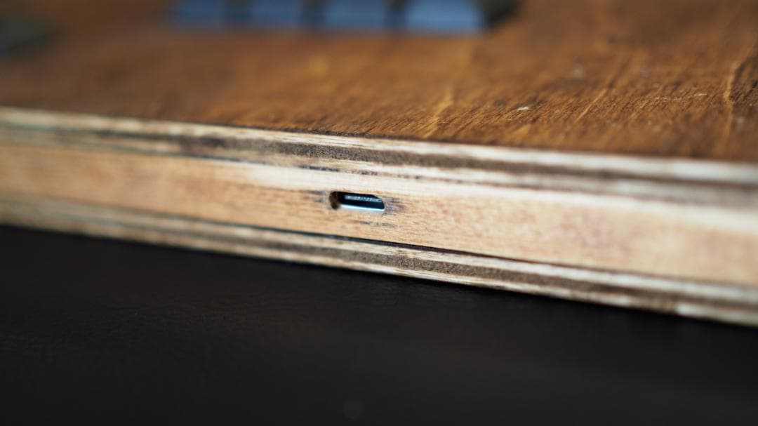 【自作アケコン】木製キーボード型　ダークウォルナットレバーレスコントローラー