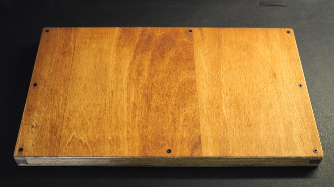 【自作アケコン】木製キーボード型　ダークウォルナットレバーレスコントローラー