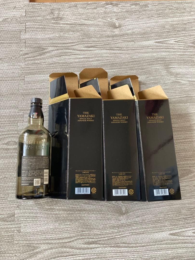 山崎 18年未洗浄空瓶１本、空箱3個セット