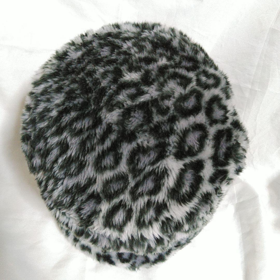 ハ*ヤ様 WEAVE ヒョウ柄 フェイクファーバケットハット ベル デッドストッ