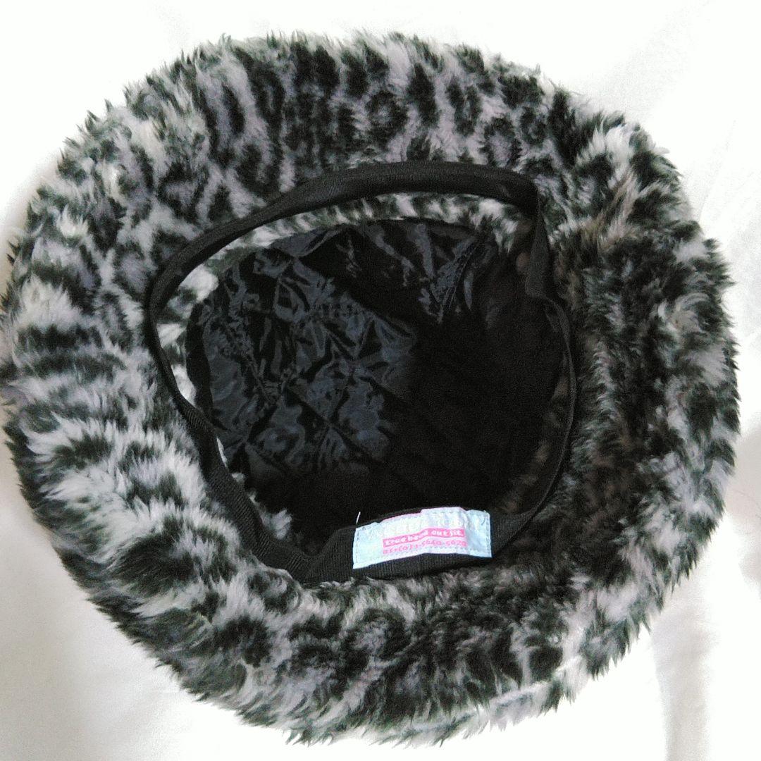ハ*ヤ様 WEAVE ヒョウ柄 フェイクファーバケットハット ベル デッドストッ