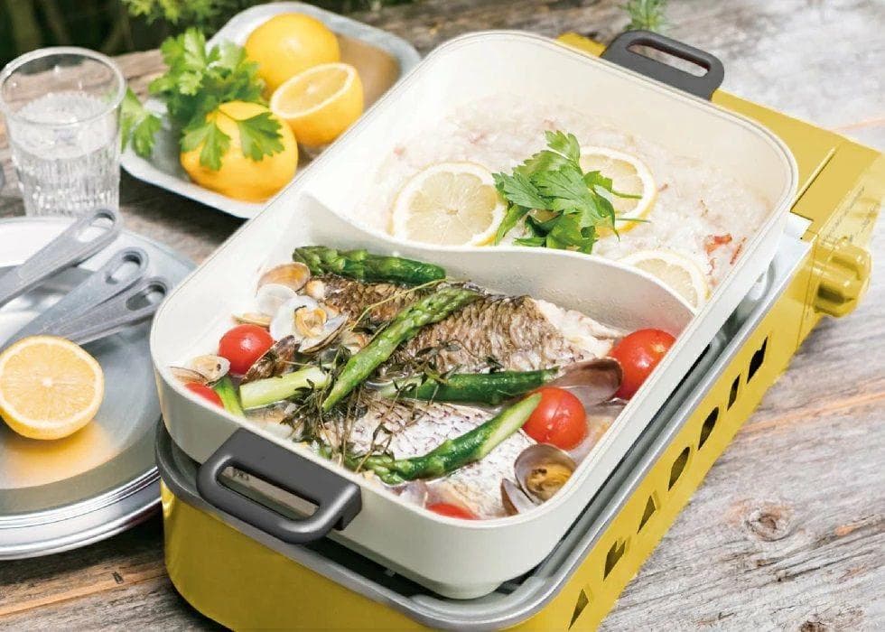 新品 アラジン SAG-RS21B ポータブル ガス ホットプレート 黄 ②