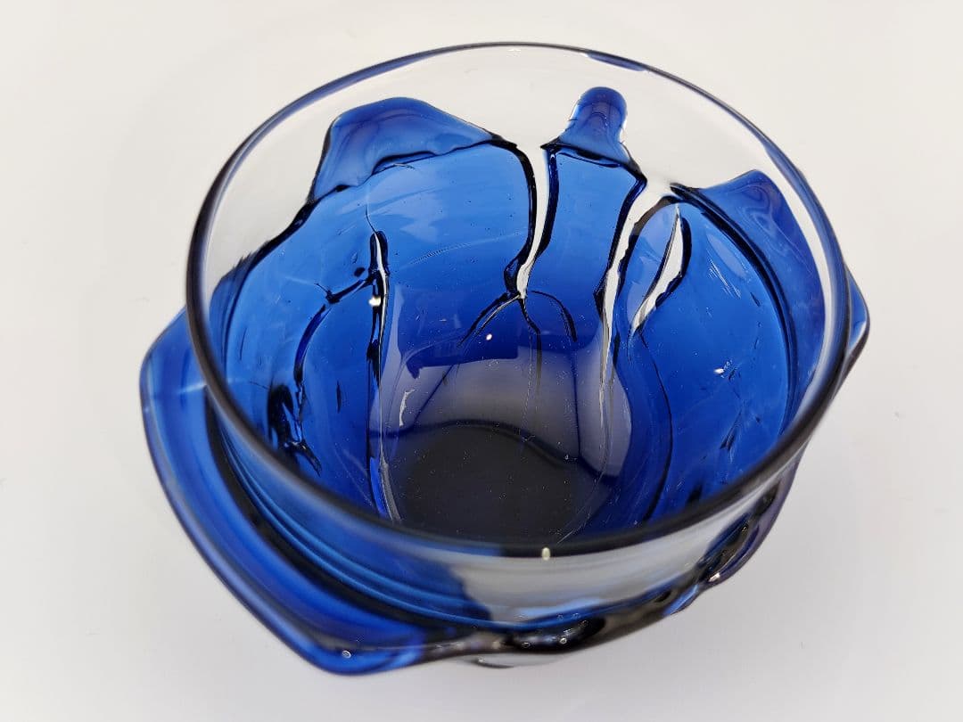 未使用美品☆由水常雄 破れガラス 被せガラス ぐい呑（切子、江戸切子、薩摩切子）