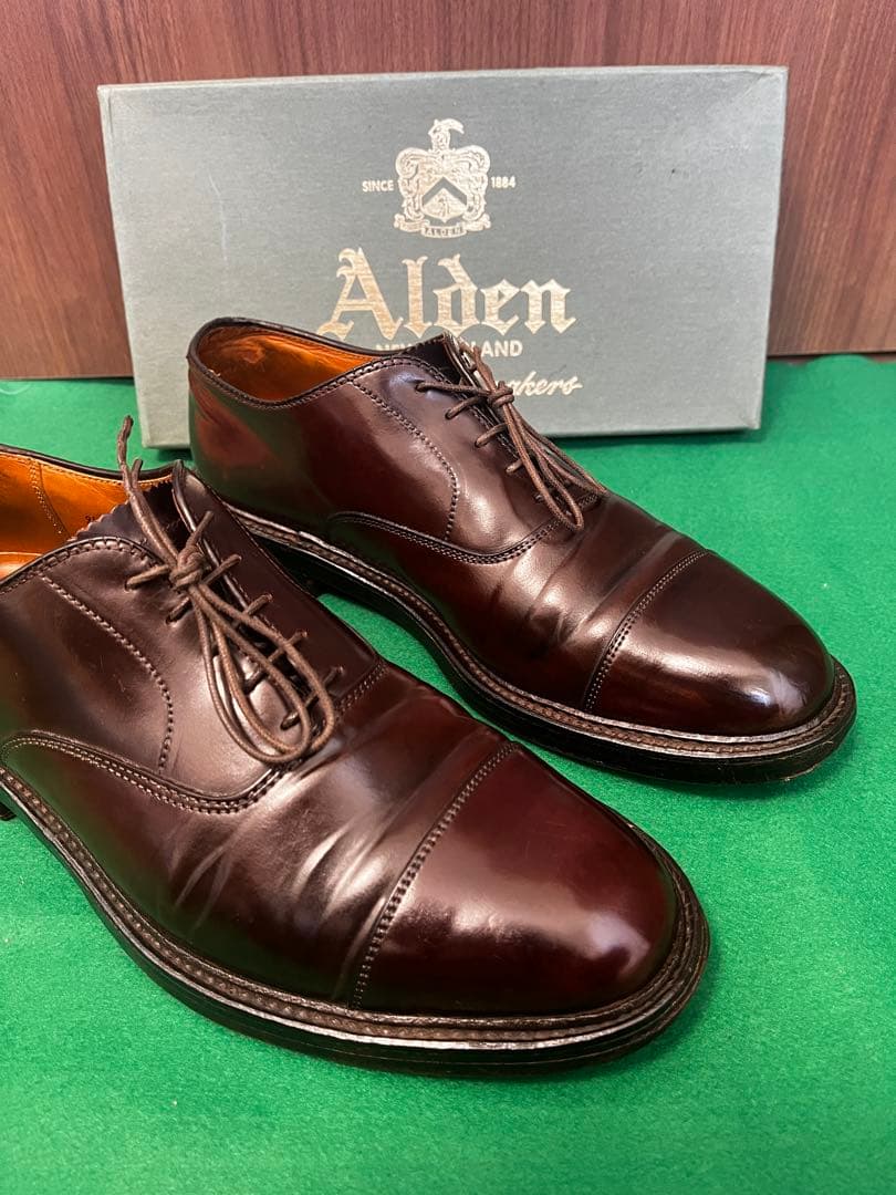 赤*す様 Alden コードバン　ストレートチップ