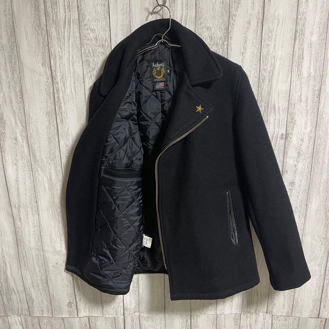 ぽんすけSchott 769 ウールPコート フロントジップ米国製