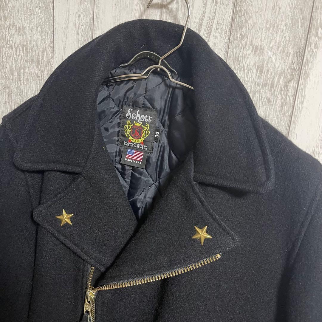 ぽんすけSchott 769 ウールPコート フロントジップ米国製