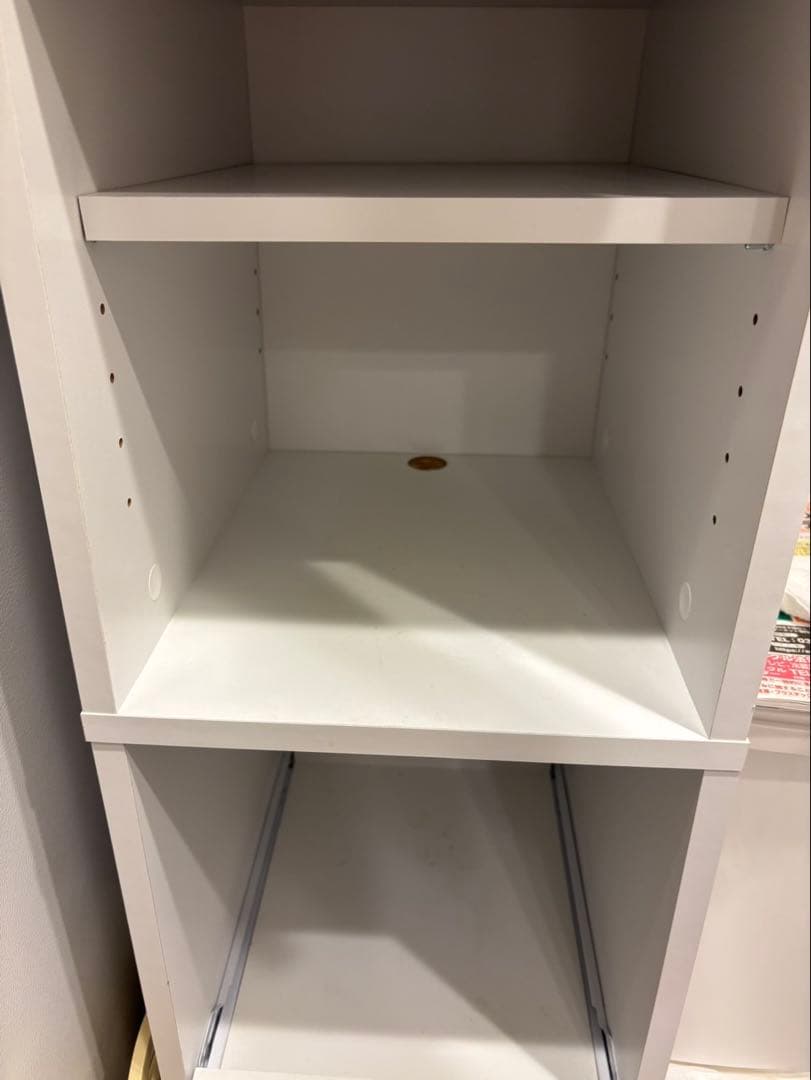 LOWYA キッチン収納 可動棚付き ホワイト 53cm