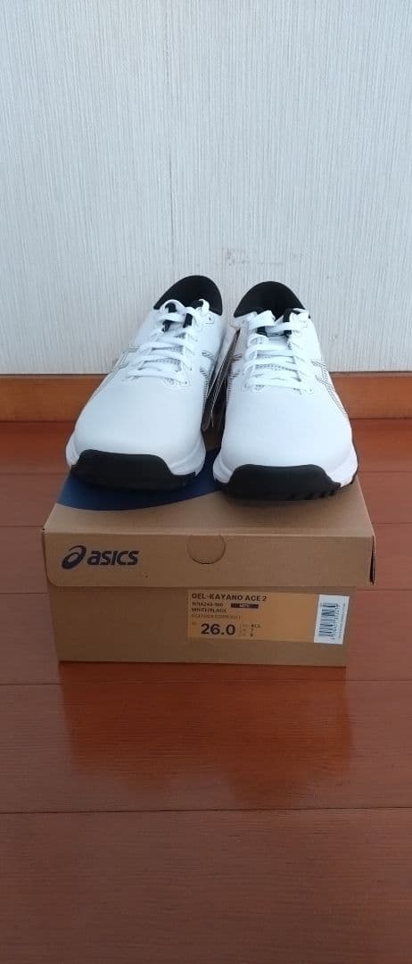 アシックス　ゴルフシューズ　ゲルカヤノエース2　ホワイト／ブラック　26.0cm