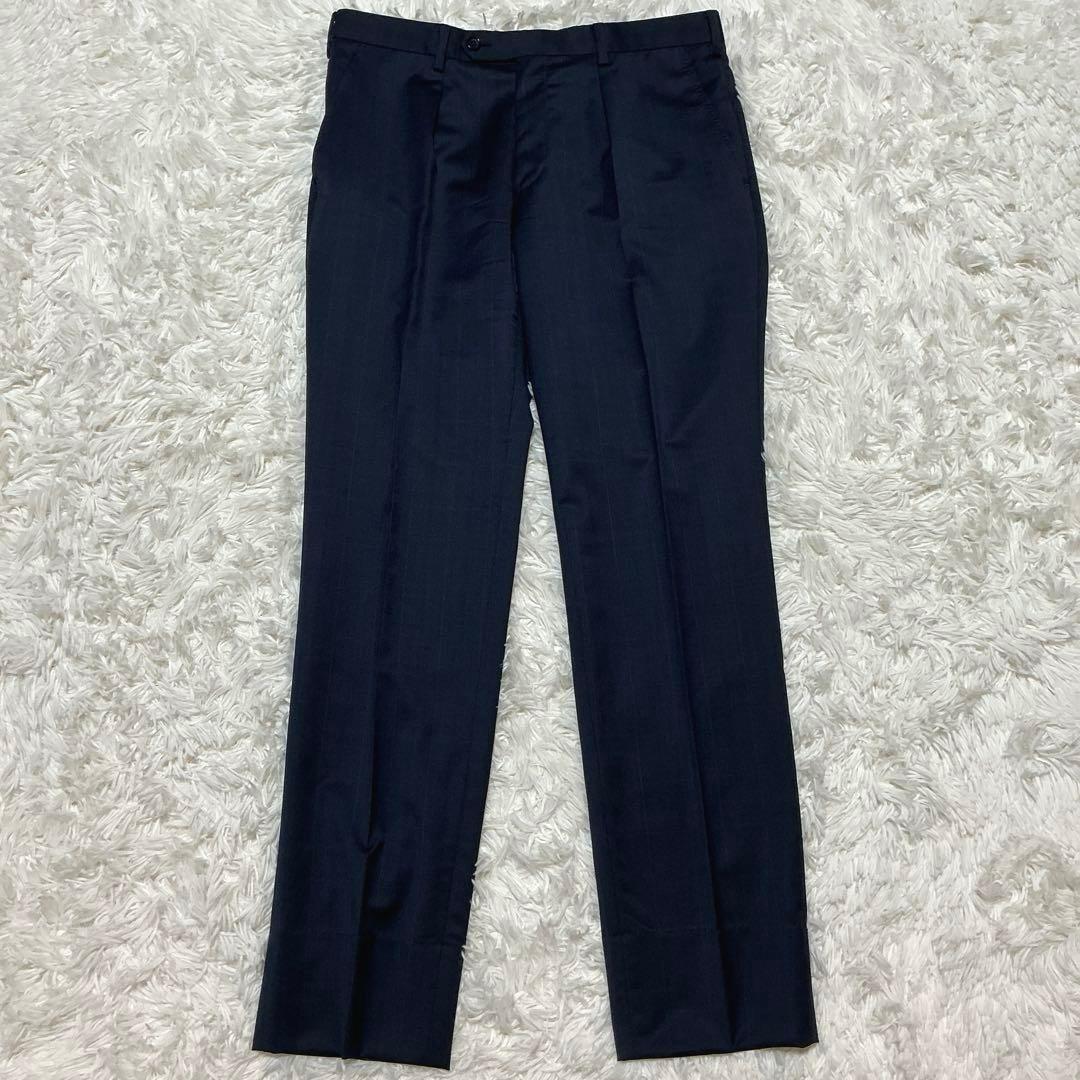 極美品⭐︎コムサメン スリーピーススーツ チェルッティ ウィンドウペン 紺 L