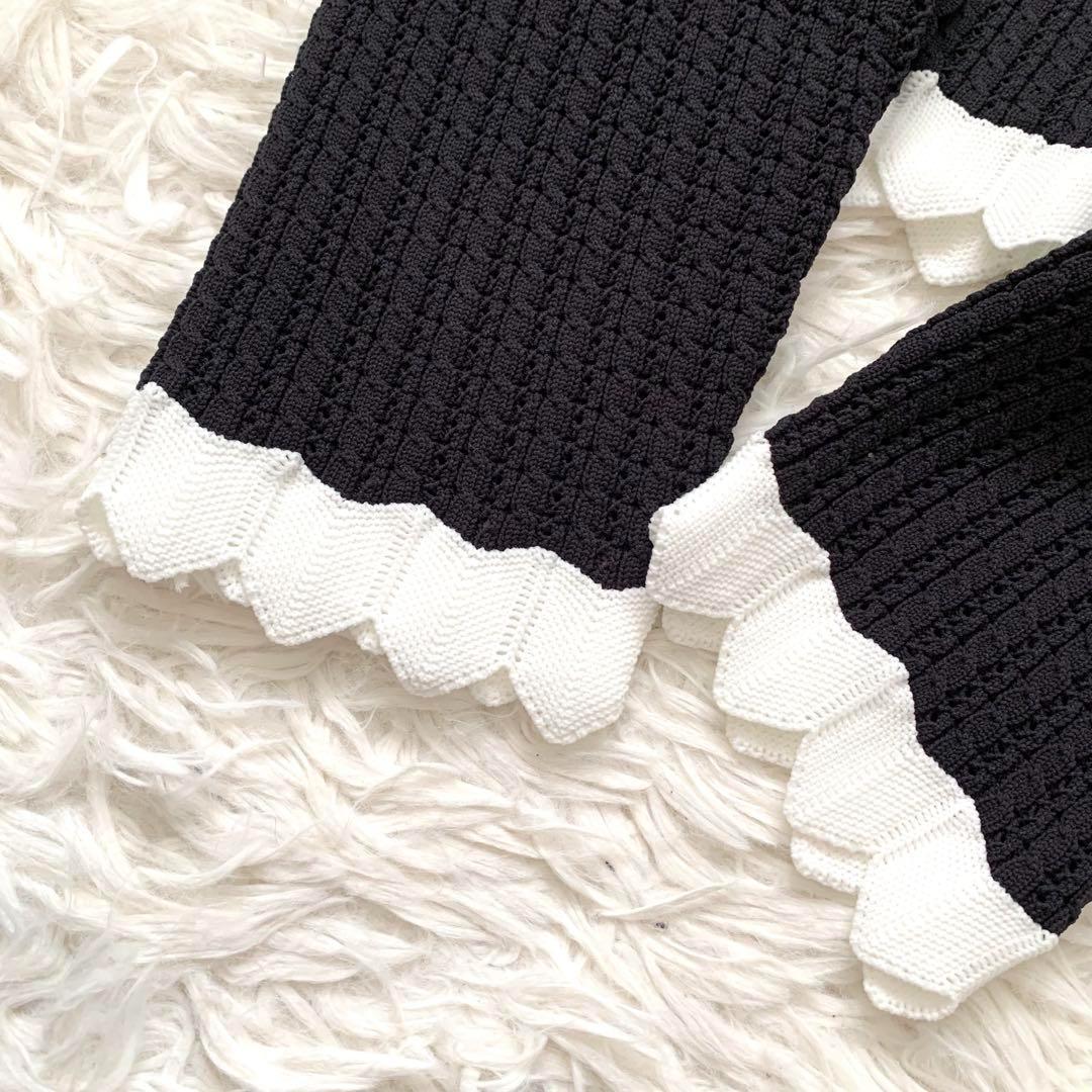 未使用級✨エムズグレイシー 現行 カーディガン パール レース フリル 黒
