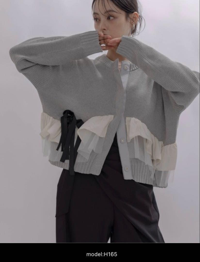 Eimee Law ランダムリボン　フリルカーディガン