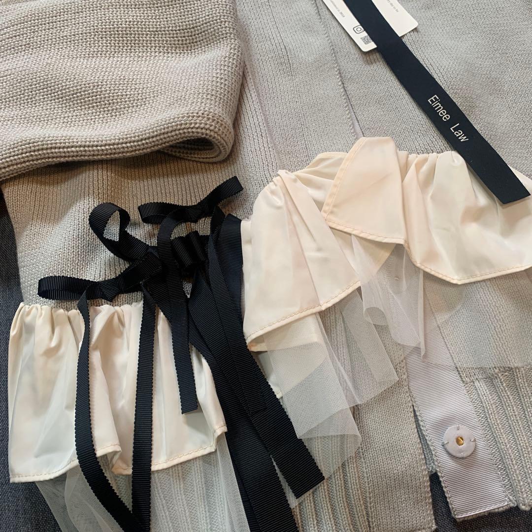 Eimee Law ランダムリボン　フリルカーディガン