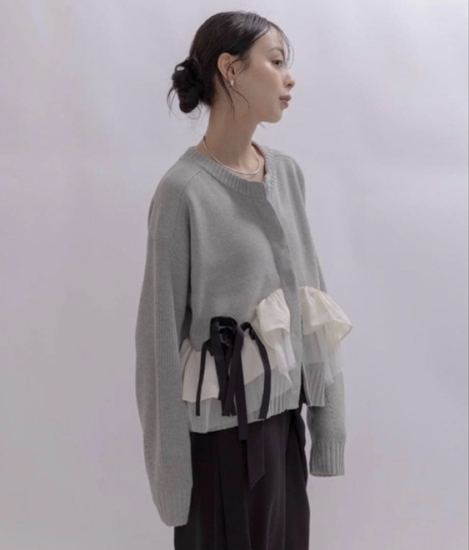 Eimee Law ランダムリボン　フリルカーディガン