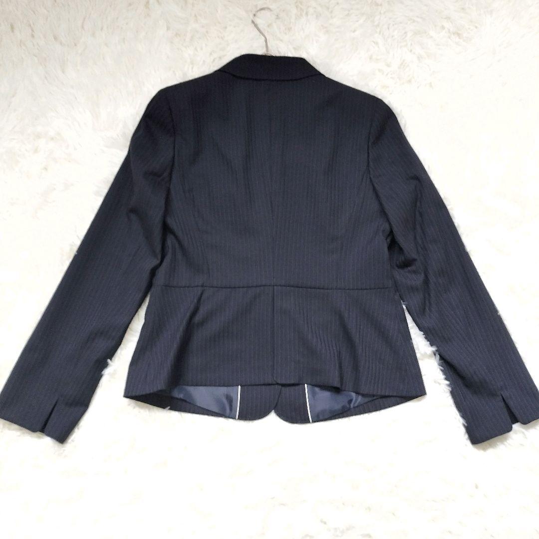 新品タグ付き✨n♡line 佐々木希 セットアップ シルク混13号紺 ストライプ