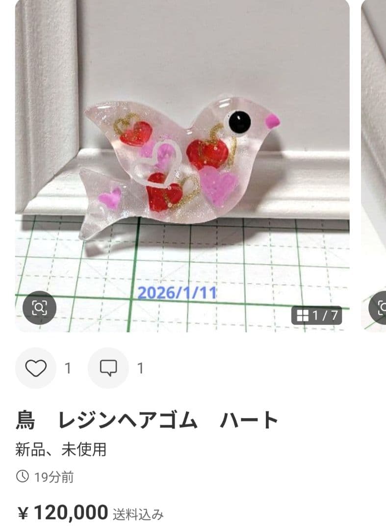 もちもち様　1.29 ルリビタキ　レジンヘアゴム　桜