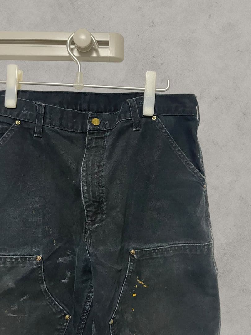 い*！様 USA製 カーハートダブルニー ペンキ 良フェード