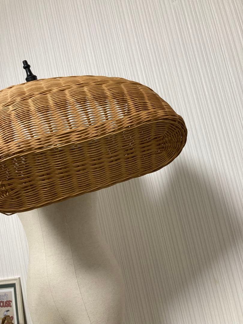 大きいラタンパニエ 籐編みバスケット ブロカントショップアンティーク家具店購入