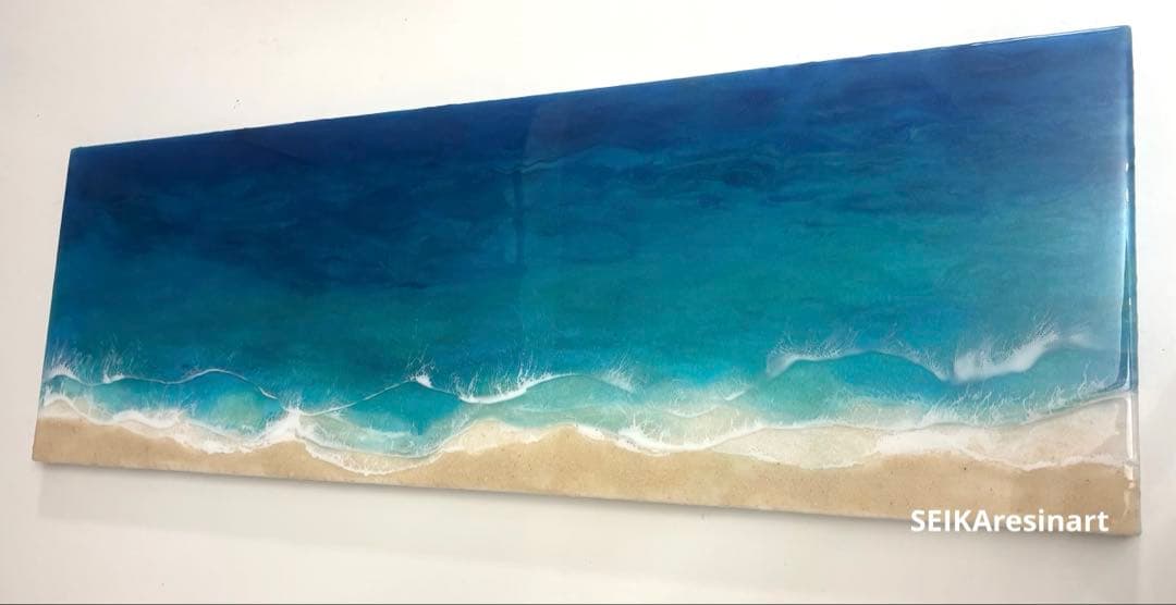 まぁ　30×90 オーシャンレジンアート