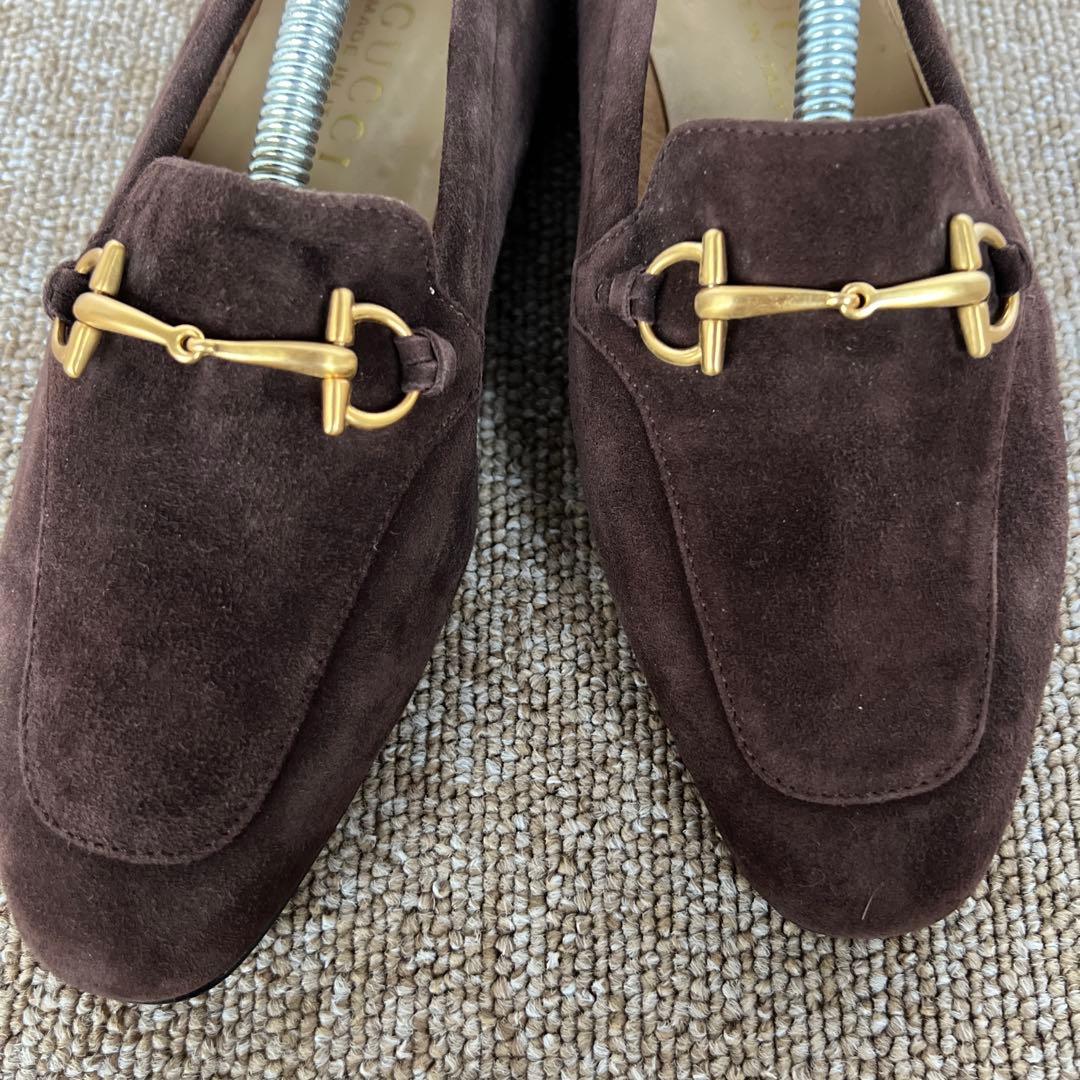 GUCCIブラウン スエード ローファー MADE IN ITALY37.5