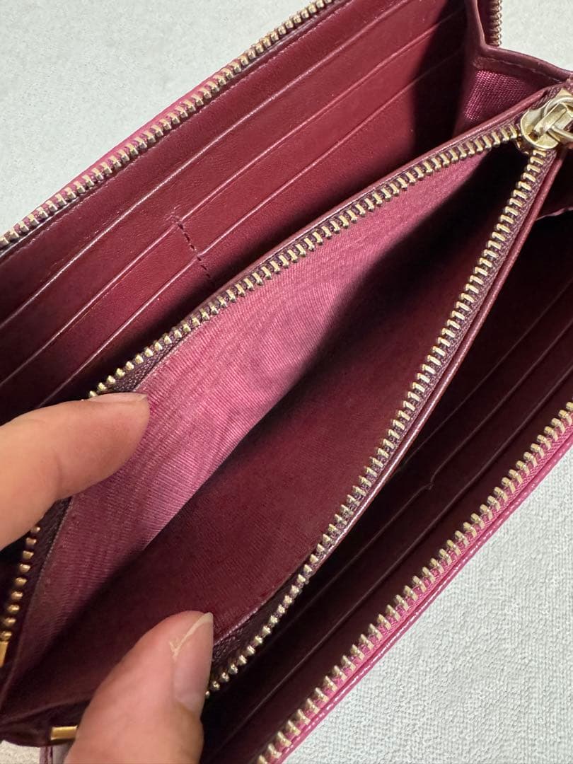 【ゆゆ】BVLGARI バーガンディ レザー 長財布