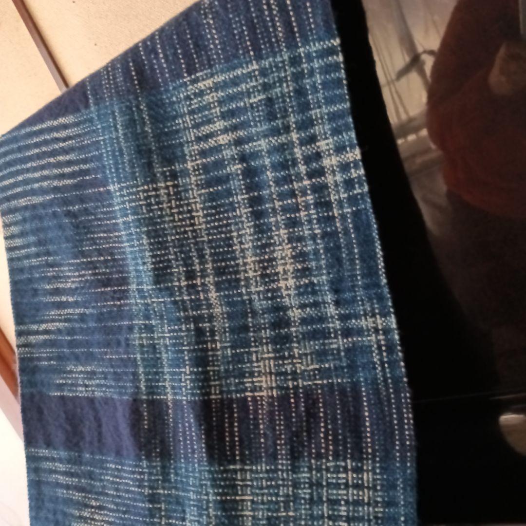 ＜未使用＞正藍染め　タペストリー/敷物　機織り　約45.5cm ×124 cm