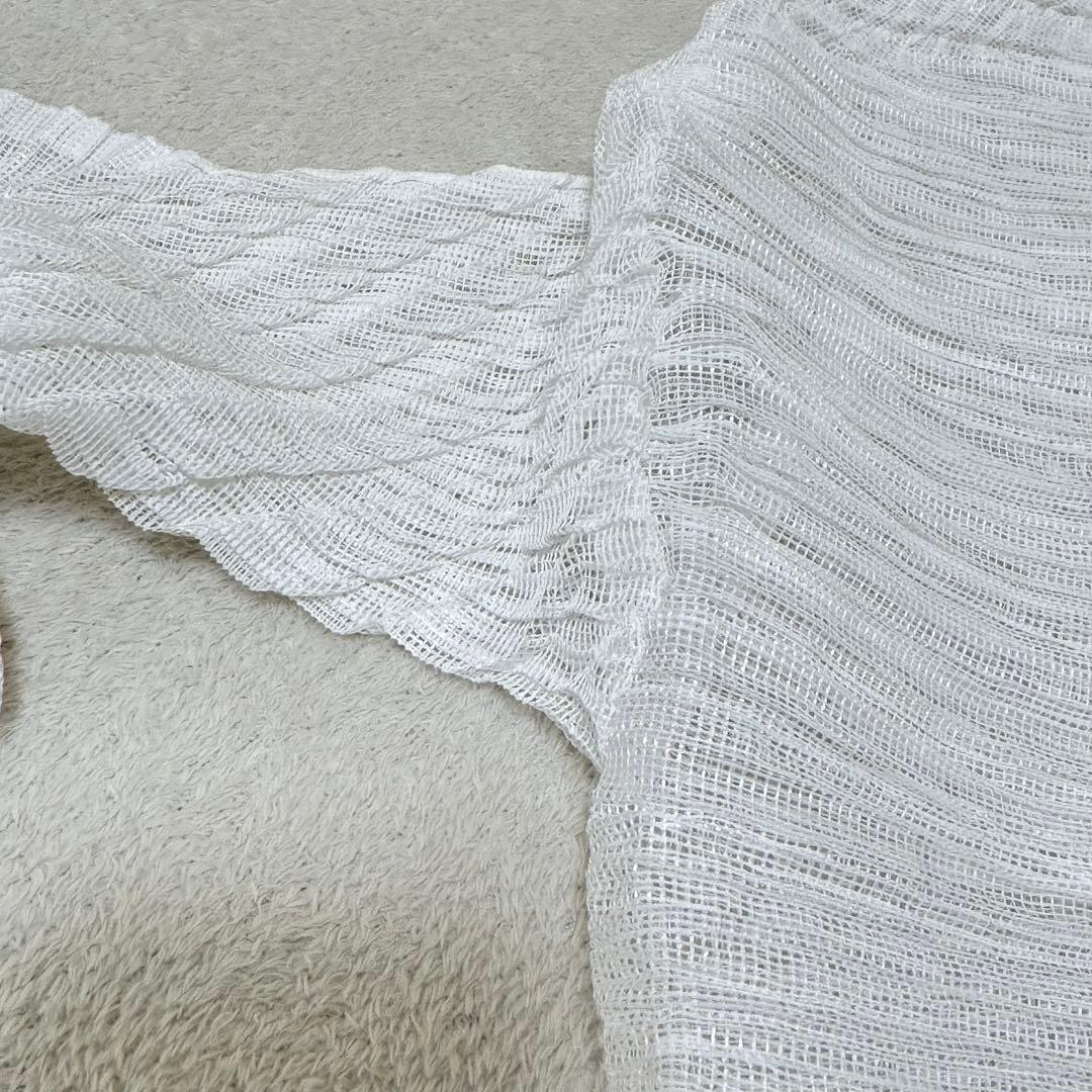 極美品✨ISSEY MIYAKE プリーツ　変形　チュニック　ホワイト　長袖