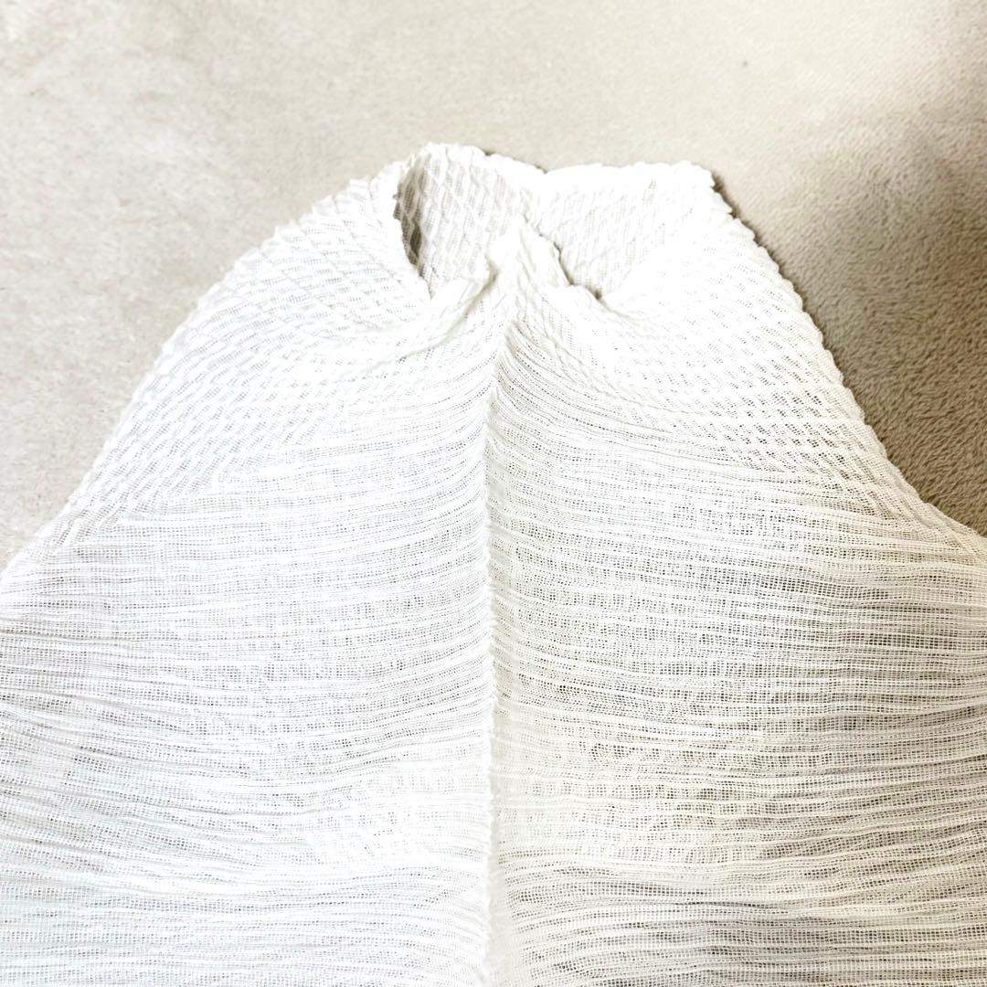 極美品✨ISSEY MIYAKE プリーツ　変形　チュニック　ホワイト　長袖